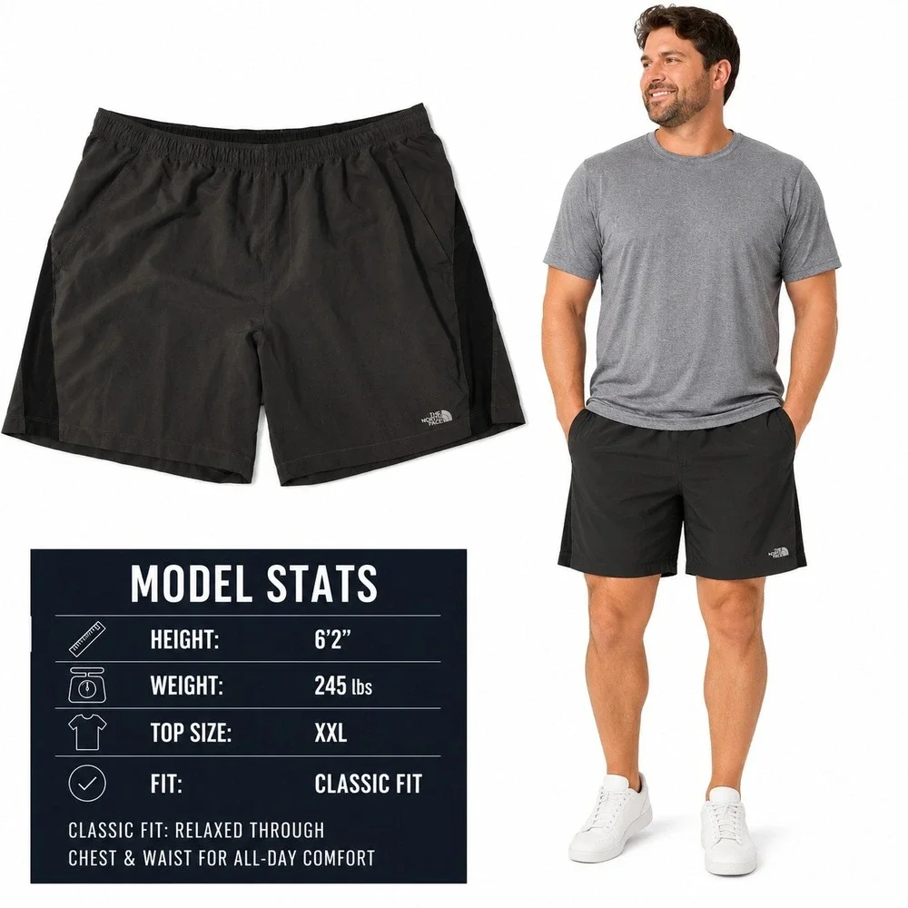The North Face Mens FlashDry Athletic‎ Training Shorts Gray Black XXL 7
